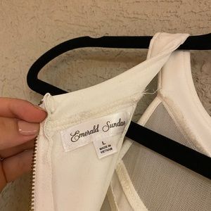 White short dress with sheer cut-outs